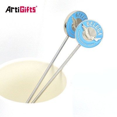 Custom Design Stainless Steel Stirring Rod 3d Logo Metal Drink Stir Stick For Cocktail